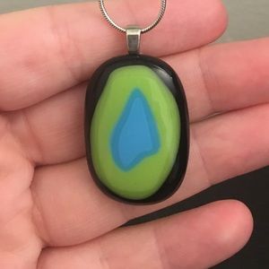 Custom glass pendant and chain
